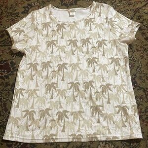NWT Christopher & Banks Palm Tree Tee L